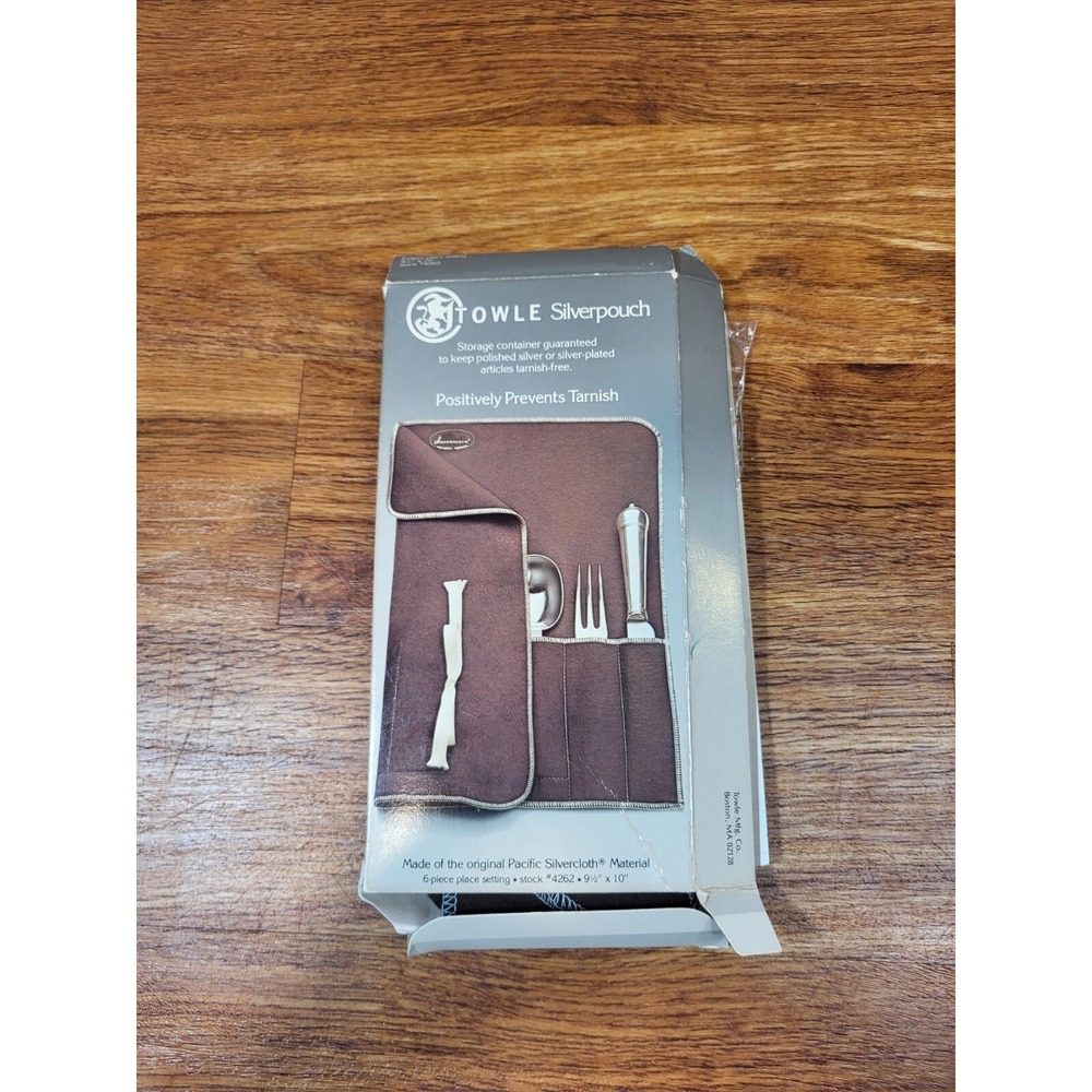 NOS‎ Towle Silverpouch Brown Pacific Silvercloth #4262